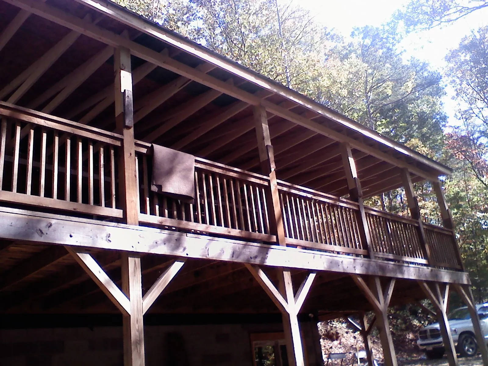 Timber framing under a new elevated porch and deck — Roof Leak Repair in Harriman by Roofing Brothers